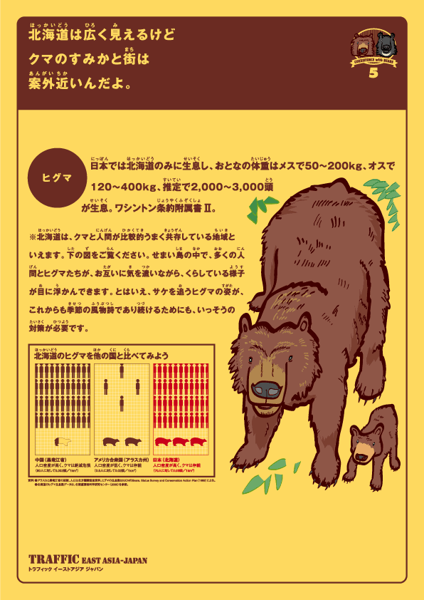 パネル：クマと日本人 ワシントン条約情報と野生生物取引情報：トラフィック