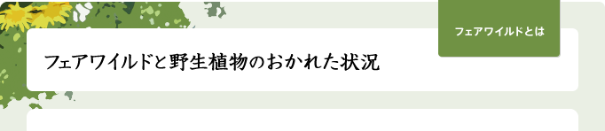 フェアワイルドと野生植物のおかれた状況